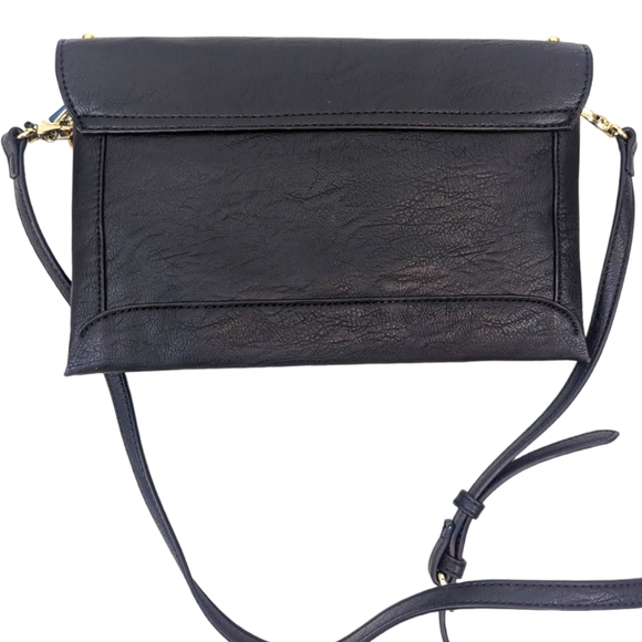 INC International Concepts Vegan Leather Crossbody Purse Black Gold Studded - Picture 5 of 9